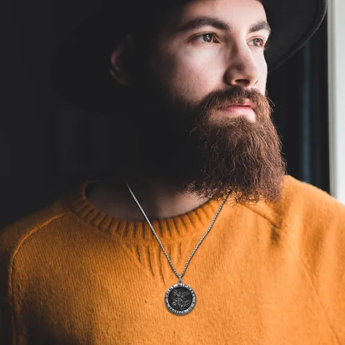 Vista 4 de Collar de San Miguel con medalla de San Miguel bendición de la seguridad y la religión, regalo para hombres, mujeres, familia, padres, amigos