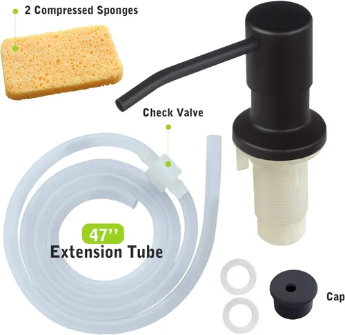 Vista 5 de Dispensador de jabón para fregadero de cocina, dispensador de jabón para fregadero Kichen integrado, kit de tubo de extensión de 47 pulgadas, bomba