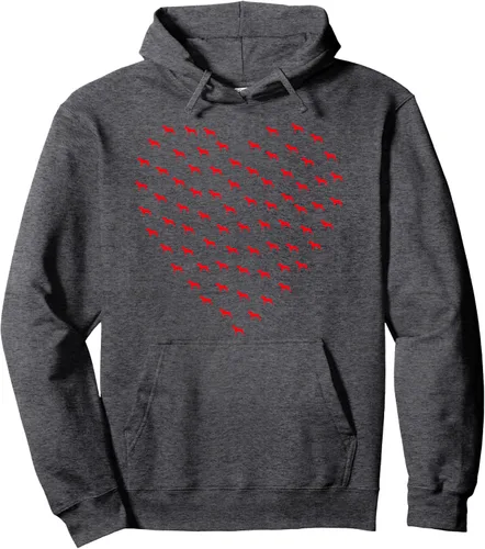 Vista 3 de Red Dogo Argentino Valentines Day Dog Heart Pullover Hoodie