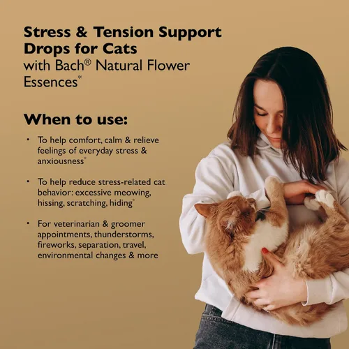 Vista 2 de Rescue Remedy Pet Dropper para gatos – 0.3 onzas líquidas – Soporte de estrés y tensión para gatos con esencias florales naturales de Bach – Fórmula