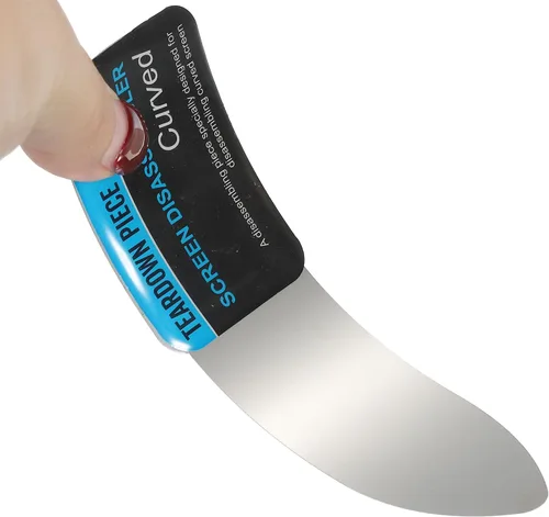 Vista 4 de PATIKIL Plana curvada Spudger Pry Blade Profesional Acero Inoxidable Metal 0.004 in Herramienta de apertura de palanca ultra fina para reparación