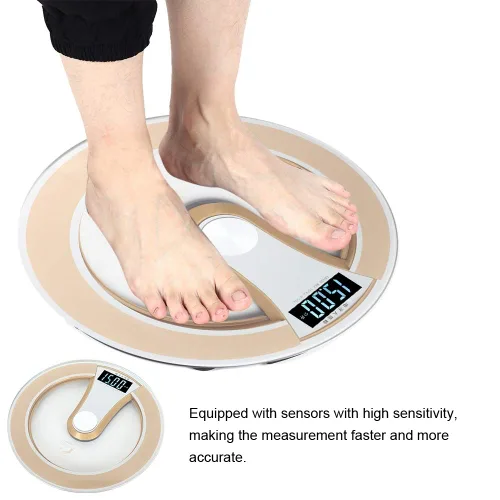 Vista 2 de Básculas para peso corporal, báscula de peso corporal eléctrica LCD digital, rango de pesaje de 0.4-396.8 lbs, kilogramos, libras, gato, funciones