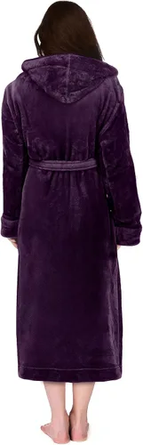 Vista 3 de NY Threads Bata larga de felpa con capucha para mujer