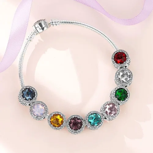Vista 3 de LongLuck Dije de ojo de cristal para pulsera Pandora dije de plata de ley 925 con circonitas cúbicas para mujer Plata esterlina cristal