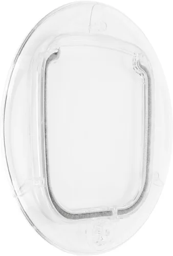 Vista 7 de Puerta transparente para gatos interiores y exteriores, sistema de bloqueo de 4 vías, tiras de cepillo silenciosas con tira magnética fuerte, puerta