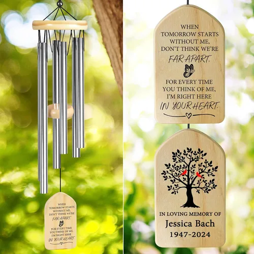 Vista 8 de Campanillas de viento conmemorativas para la pérdida de la madre, regalo de condolencias en memoria de mamá