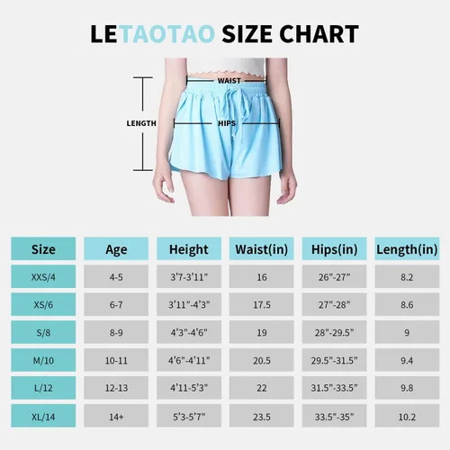Vista 6 de Pantalones cortos fluidos con diseño de mariposa para niñas, pantalones cortos deportivos para niños pequeños y jóvenes con forro 2 en 1
