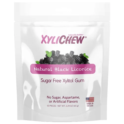 Vista 5 de Xylichew Goma de mascar 100% xilitol sin OMG, sin aspartamo, sin gluten y sin azúcar, cuidado bucal natural, alivia el mal aliento y la boca seca