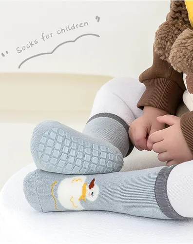 Vista 5 de Calcetines de agarre antideslizantes para bebés y niños pequeños, cálidos, gruesos, antideslizantes, calcetines para niñas y niños recién nacidos, 6