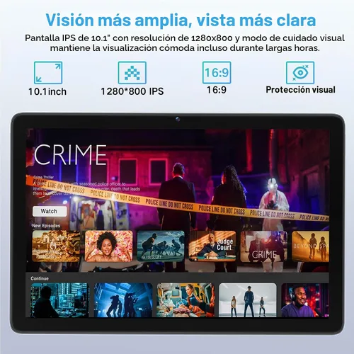 Vista 4 de Tablet Android 15 de 10.1 Pulgadas con Gemini AI – Octa-Core 12GB RAM 128GB ROM (Expandible a 2TB), Tablets PC con Pantalla Táctil HD Grande