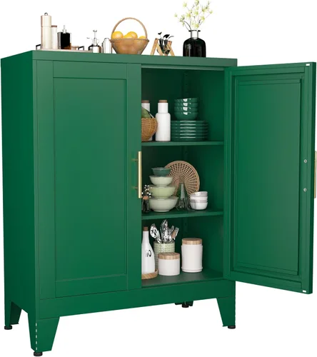 Vista 9 de Gabinete de almacenamiento de casillero de metal de 24.5"H con cerradura - Gabinete pequeño con cerradura para empleados, gabinete de casillero