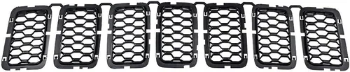 Vista 9 de 7 piezas de rejilla frontal de nido de abeja negro para parrilla de coche compatible con Jeep Grand Cherokee 2017 2018 2019 2020 2021