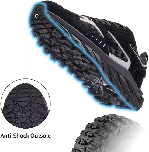 Vista 4 de TEOHRW Zapatos deportivos de ancho extra ancho para hombre, zapatos cómodos para caminar, alivian el dolor de pies, puntera ancha con soporte de arco