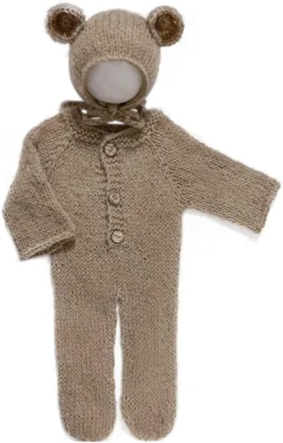 Vista 5 de Moda recién nacido niños niñas bebé sesión de fotos accesorios trajes ganchillo ropa mohair sombrero pantalones fotografía accesorios disfraz