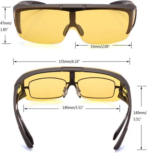 Vista 4 de Bestum Gafas de conducción con visión nocturna para faros delanteros, gafas de sol polarizadas, Mate negro