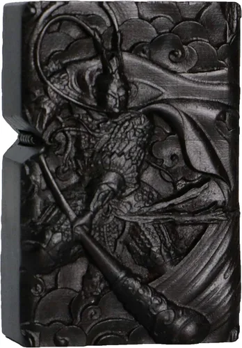 Vista 15 de Caja de carcasa de madera de ébano negro natural tallada para módulo Zippo (Serpiente Cobra)