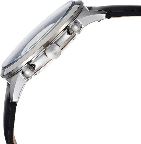 Vista 3 de Fossil - Reloj cronógrafo de piel negra de 1.732in, talla única , Negro
