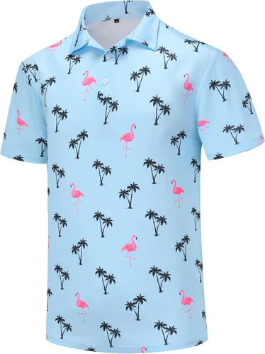 Vista 55 de Camisas de golf para hombre, Dry Fit, camisa de golf de manga corta, divertidas camisas polo de golf