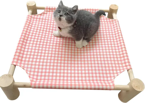 Vista 11 de Pozico Hamaca Cama para Gatos/Perros, Cama para Gatos, Camas Elevadas de Madera para Perros para Interiores y Exteriores, Catres Elevados para Gatos