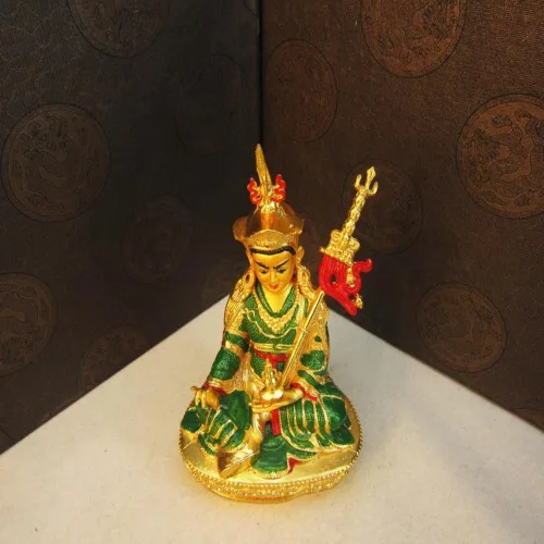 Vista 5 de Estatua de cobre coloreada Padmasambhava del loto del loto tibetano de 6 pulgadas de los proveedores budistas tibetanos de Buda