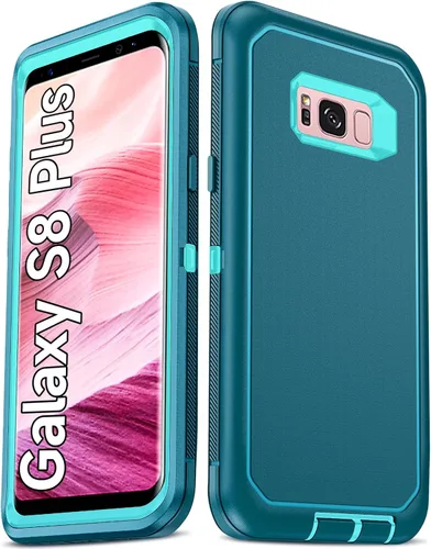 Vista 14 de LeYi Funda compatible con Galaxy S8 Plus: funda de protección 3 en 1 de cuerpo completo a prueba de golpes, de goma, resistente, resistente, a
