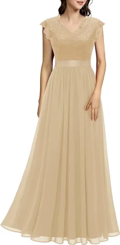 Vista 139 de Dressystar - Vestido de dama de honor, sin mangas, con cuello en V, para fiesta de boda
