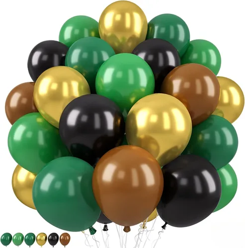 Vista 20 de 50 globos de Halloween, globos de 12 pulgadas, globos morados negros y anaranjados de 12 pulgadas, globos de confeti de murciélago, globos de látex