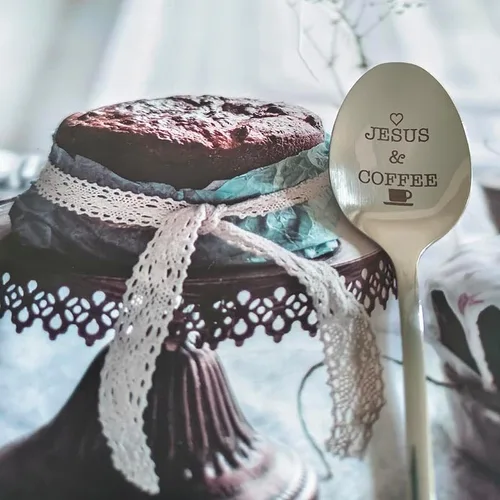 Vista 5 de Jesús y cuchara de café regalos para mujeres y hombres, regalo para los amantes del café, regalo para papá, abuela, regalos cristianos