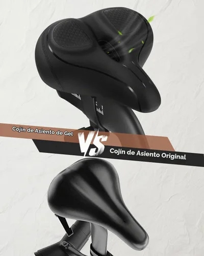 Vista 2 de Asiento de bicicleta de gran tamaño, asiento de bicicleta ancho para comodidad de mujeres y hombres, sillín de bicicleta universal impermeable