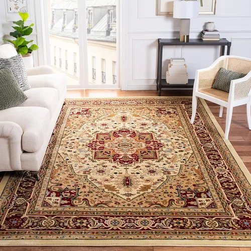 Vista 13 de SAFAVIEH Colección Lyndhurst Alfombra Decorativa - 2'3" x 4', marfil y rojo, diseño oriental tradicional, no desprende pelusa y de fácil cuidado