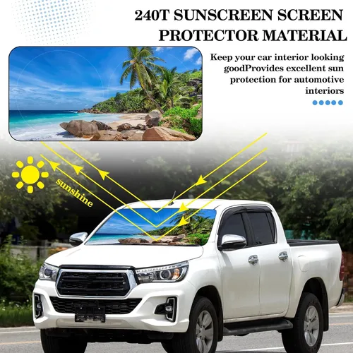 Vista 2 de Parasol plegable para parabrisas de coche, cubreventanas frontales para coche, accesorios para coche, protección contra el calor y los rayos UV