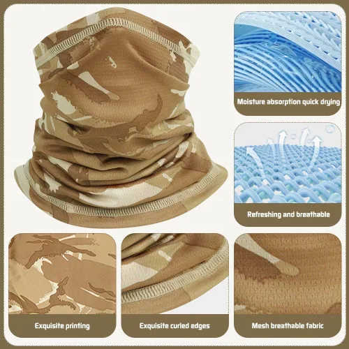 Vista 3 de 8 unidades de polaina de cuello refrescante para hombres y mujeres Gator Bandana cara bufanda cubierta pesca motocicleta transpirable protección