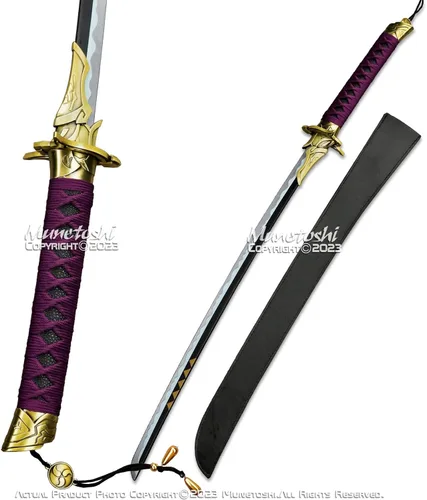Vista 2 de 38" Amenoma Kageuchi de acero inoxidable Katana Samurai Sword Impact Video Game Prop