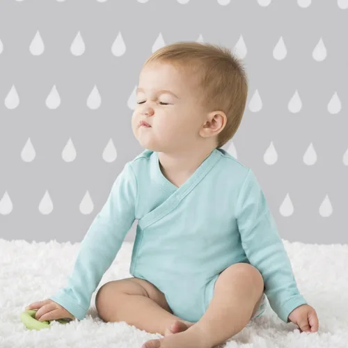 Vista 3 de Babysoy Mono tipo kimono de manga larga orgánico, moderno y sólido