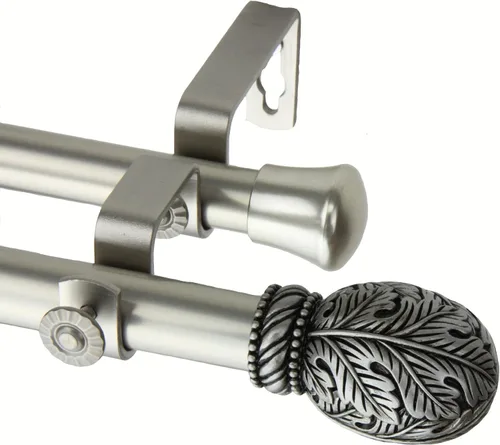 Vista 2 de A&F Rod Decor - Barra de cortina doble de aluminio 66-120 pulgadas - Latón antiguo