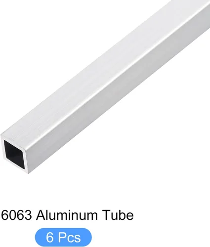 Vista 5 de METALLIXITY Tubo cuadrado de aluminio (0.394 in x 0.394 in x 0.039 in x 11.811 in) 6 piezas, tubo de aluminio 6063 - para muebles del hogar