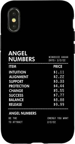 Vista 5 de iPhone 16 Números Ángel Recibo 111 222 333 444 Estuche de numerología espiritual