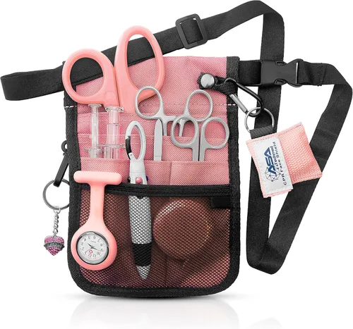Vista 14 de ASA TECHMED Cinturón de enfermería – Kit completo de utilidad para cinturón médico, Pro Pack organizador de bolsillo bolsa de cadera para EMT, CNA