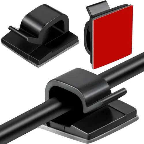 Vista 7 de Maitys 60 Piezas Clips de Cable para Exterior Ganchos Adhesivos de Navidad Organizador de Cables Clips de Luz para Alambre Ocultador de Cables