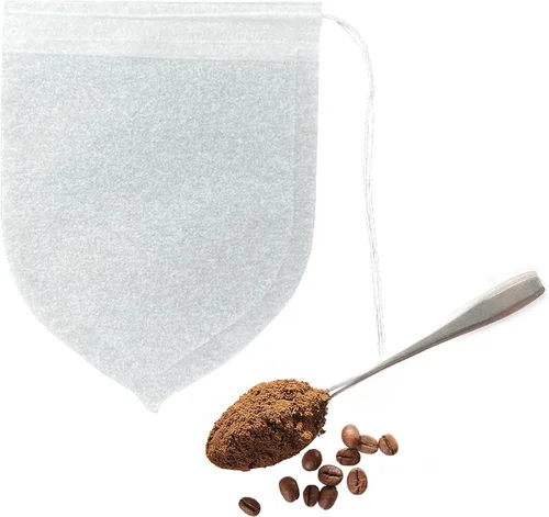 Vista 8 de Bolsas de filtro de té desechables con forma de lágrima para té suelto, café en polvo, biodegradables y compostables, bolsas infusoras de té vacías