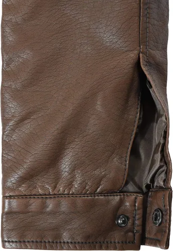 Vista 3 de Victory Outfitters - Chaqueta de piel sintética para hombre, color marrón