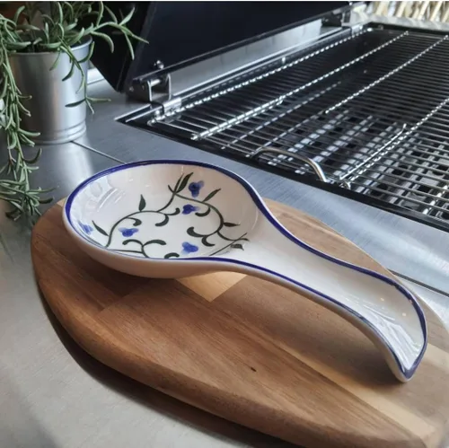 Vista 5 de Lindo soporte para cucharas de cerámica grande para encimera de cocina, estufa, resistente al calor, apto para lavavajillas, soporte para utensilios