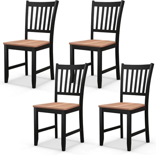 Vista 12 de NAFORT Juego de 2 sillas de comedor de madera, sillas Windsor modernas con respaldo de eje alto, asiento contorneado grande, carga máxima de 330