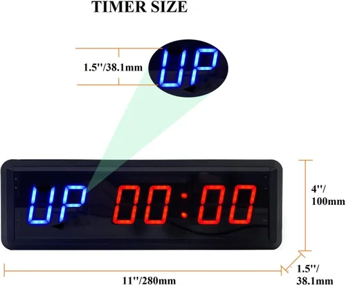 Vista 2 de Temporizador de intervalo LED de cuenta atrás/hacia arriba cronómetro con control remoto para gimnasio en casa Fitness
