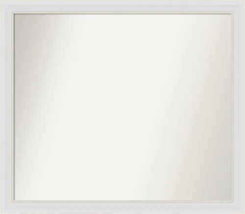 Vista 59 de Amanti Art Espejo de baño blanco para sobre el fregadero, 24 x 26 pulgadas, espejo rectangular blanco y blanco, marco de madera contemporáneo