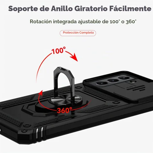 Vista 6 de Funda para Samsung Galaxy S21 con cubierta para lente de cámara, protector de pantalla HD, doble capa de grado militar, probada contra caídas