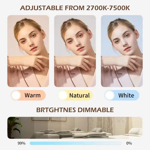 Vista 4 de FG-620L - Lámpara de pie LED para esteticistas, luz de tatuaje, lámpara de maquillaje LED, lámpara de luna facialista, iluminación para belleza