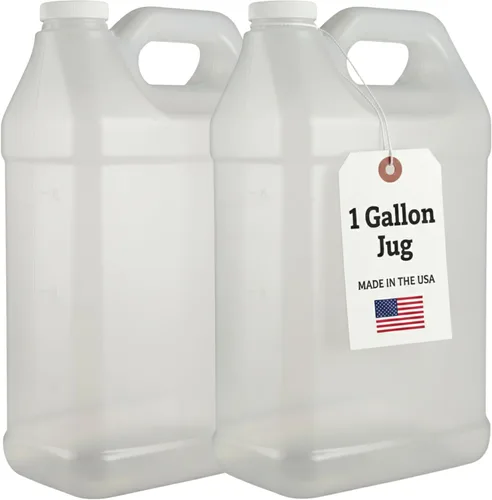 Vista 8 de kitchentoolz Jarra de 1 galón con tapa, jarra de plástico HDPE estilo F resistente para agua potable, campamento, almacenamiento de emergencia
