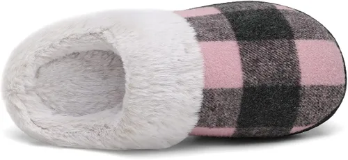 Vista 3 de HOLY WISH Fuzzy Women Memory Foam Slip-on Moccasin Washable House Slippers for Indoor and Outdoor Men's Shoes