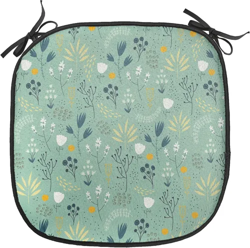 Vista 134 de Ambesonne Flamingo - Cojín de asiento para silla, diseño de fantasía exótica con elementos de vida silvestre hawaiana en colores pastel, acolchado